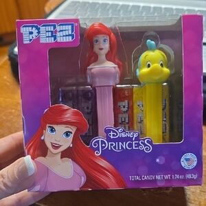 Disney Princess Ariel and Flounder Pez Dispenser Set - Pink and Yellow